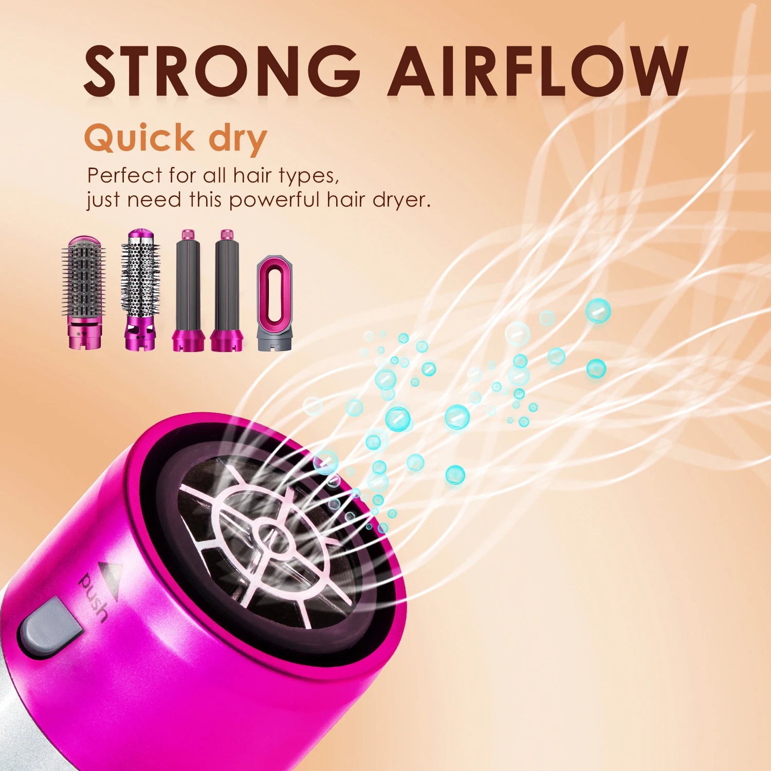 Multifunctional 5 In 1 Hair Straightener Curler Styling Set Airwrap Hair Dryer Hair Plate Hot Comb Styling Appliance