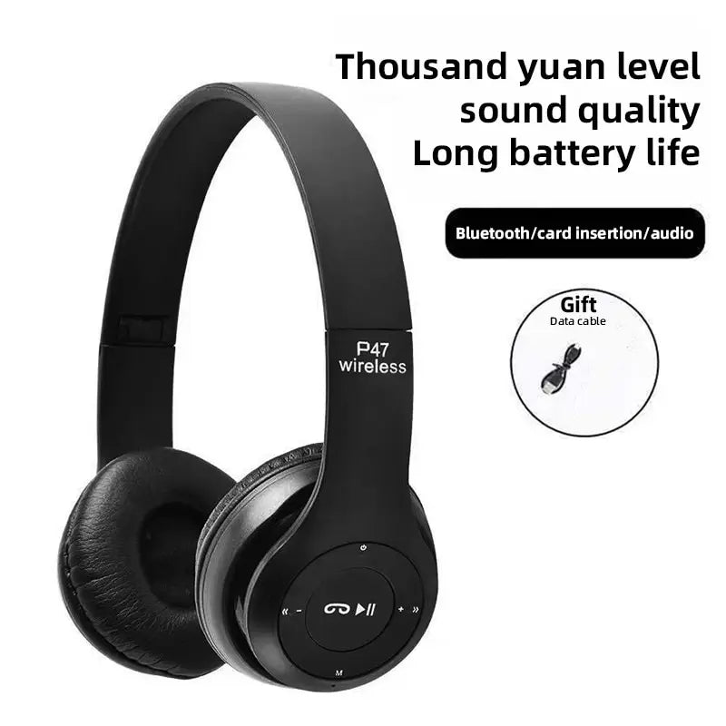 P47 Wireless Bluetooth Foldable Headset With Microphone For All cell phones and laptop