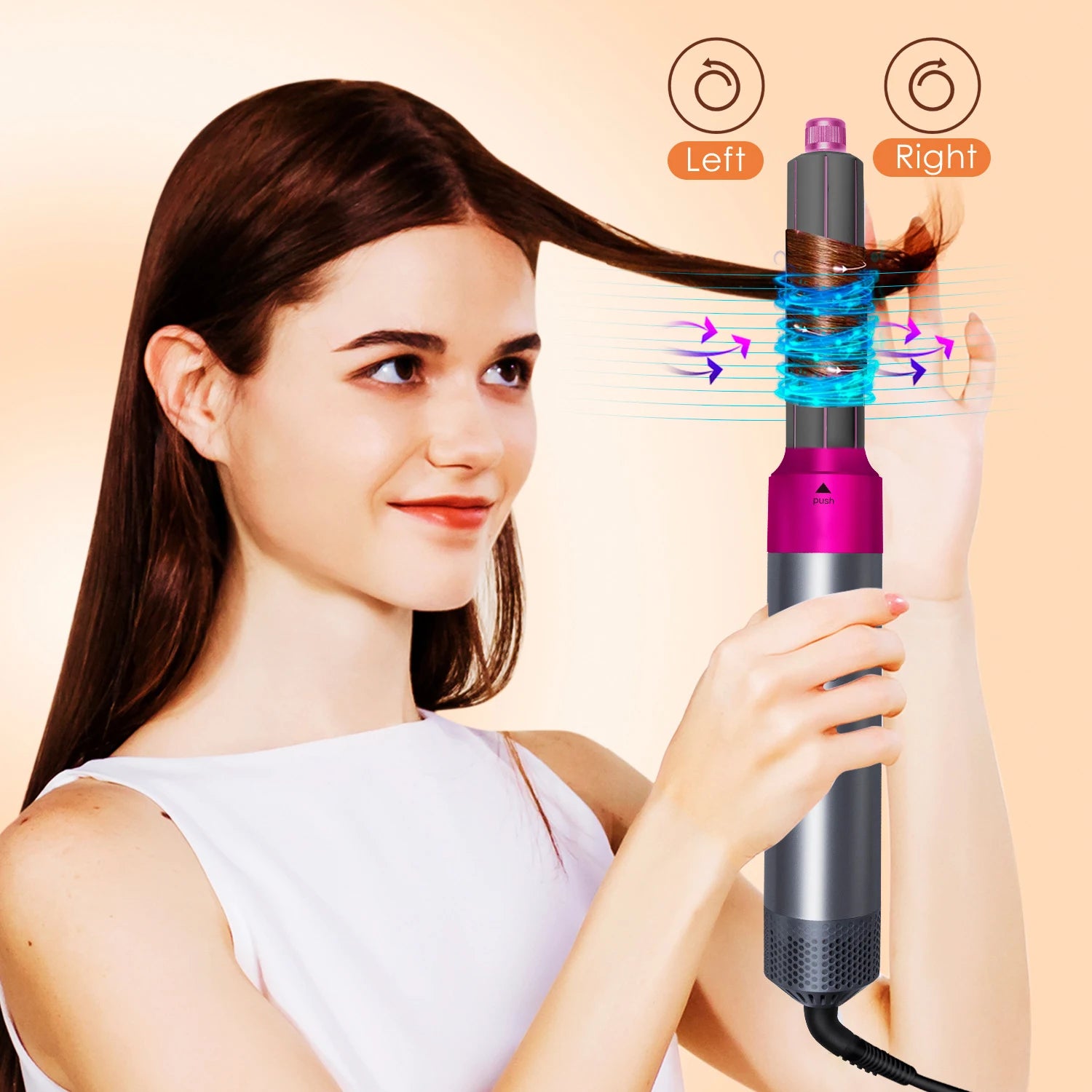 Multifunctional 5 In 1 Hair Straightener Curler Styling Set Airwrap Hair Dryer Hair Plate Hot Comb Styling Appliance