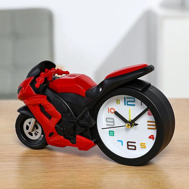 Motorcycle Alarm Clock Portable Battery Power Desktop Alarm Clock Watch For Children Friends Gift Table Decoration