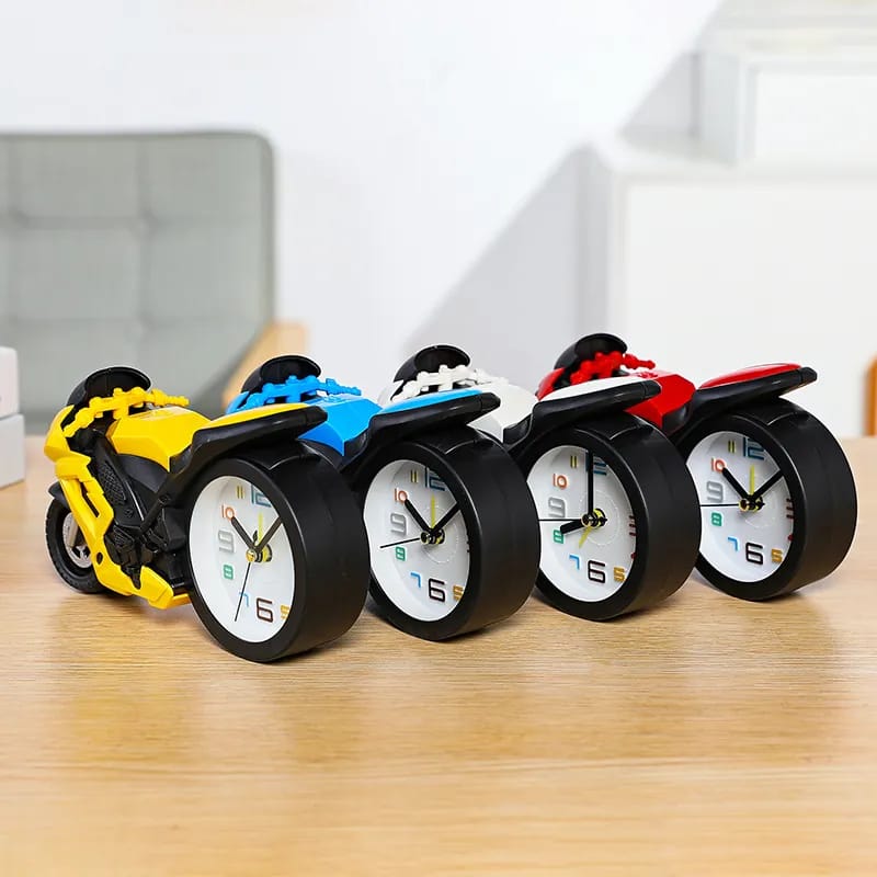 Motorcycle Alarm Clock Portable Battery Power Desktop Alarm Clock Watch For Children Friends Gift Table Decoration