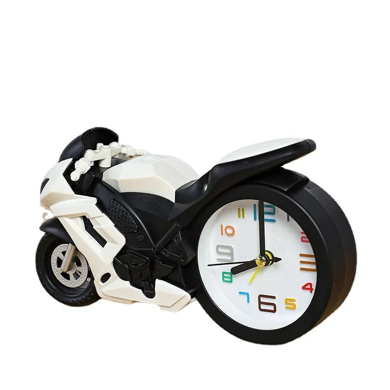 Motorcycle Alarm Clock Portable Battery Power Desktop Alarm Clock Watch For Children Friends Gift Table Decoration