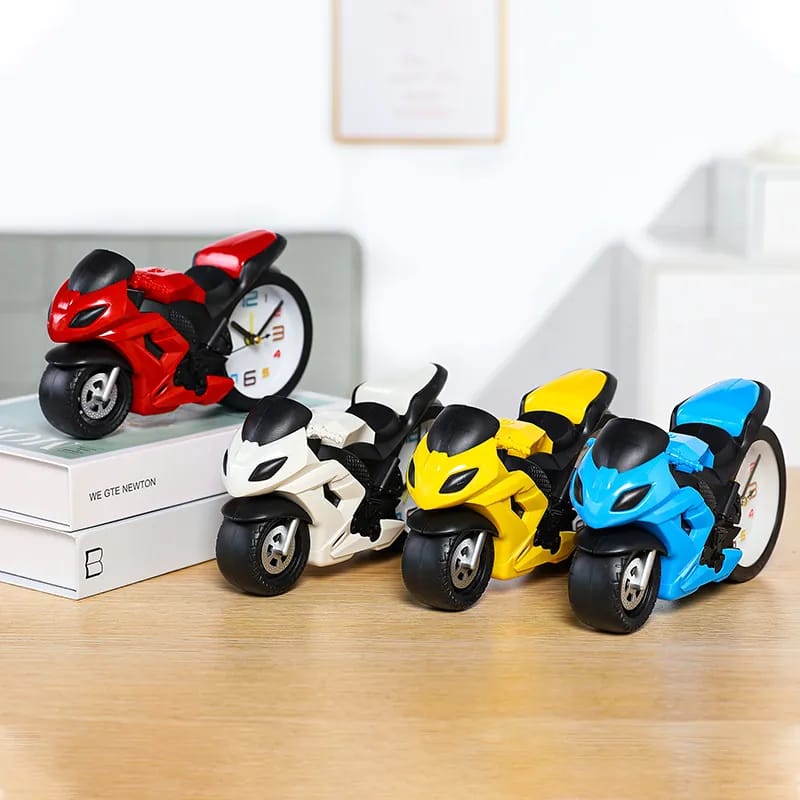 Motorcycle Alarm Clock Portable Battery Power Desktop Alarm Clock Watch For Children Friends Gift Table Decoration
